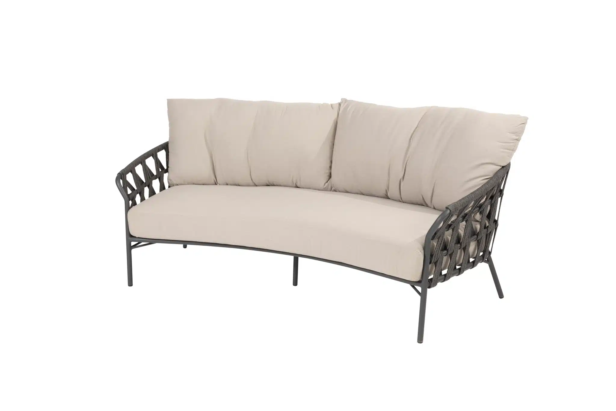 albareto organic living bench 2.5 seater anthr with 3 cushions