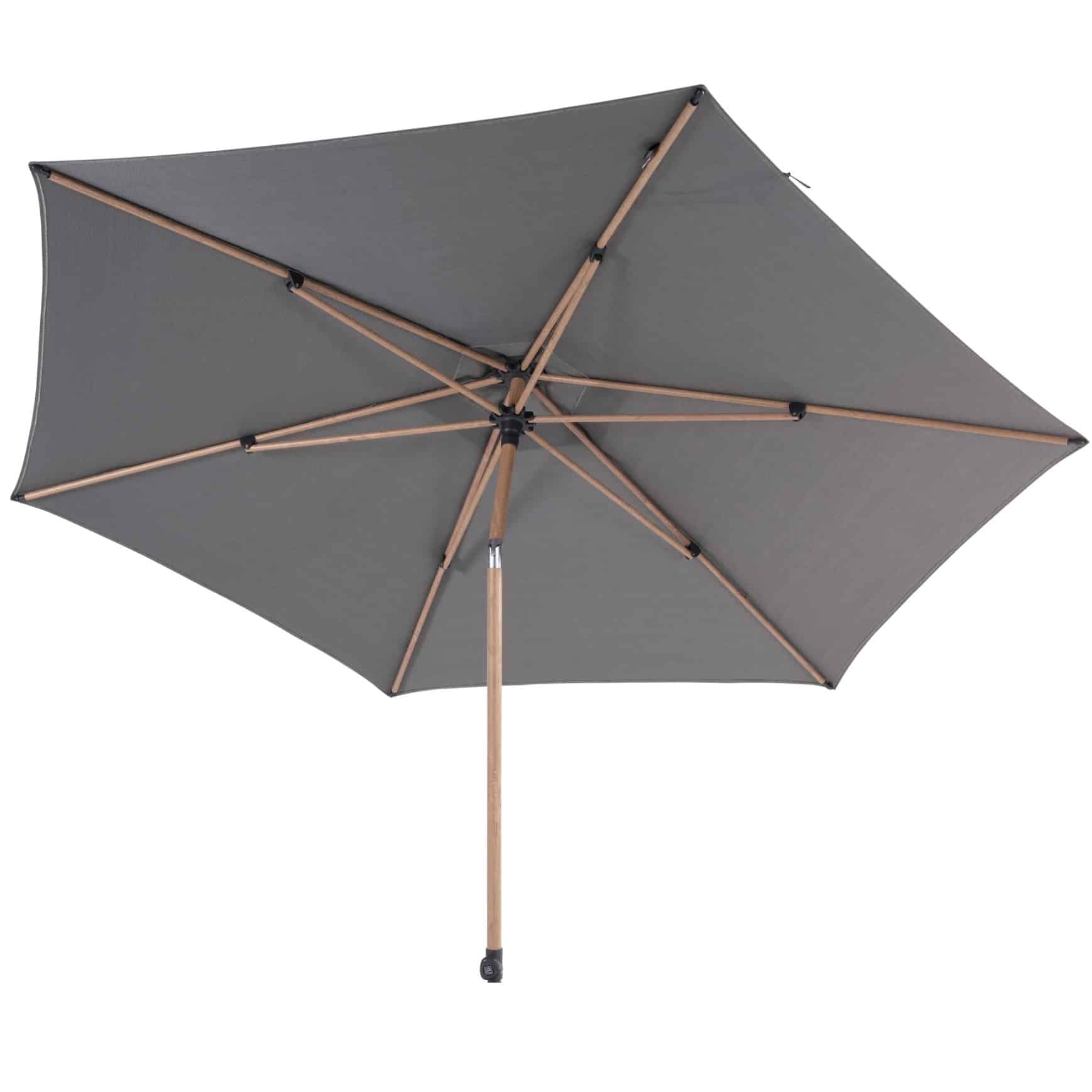 azzurro stokparasol 300 cmØ woodlook frame charcoal 4 seasons outdoor