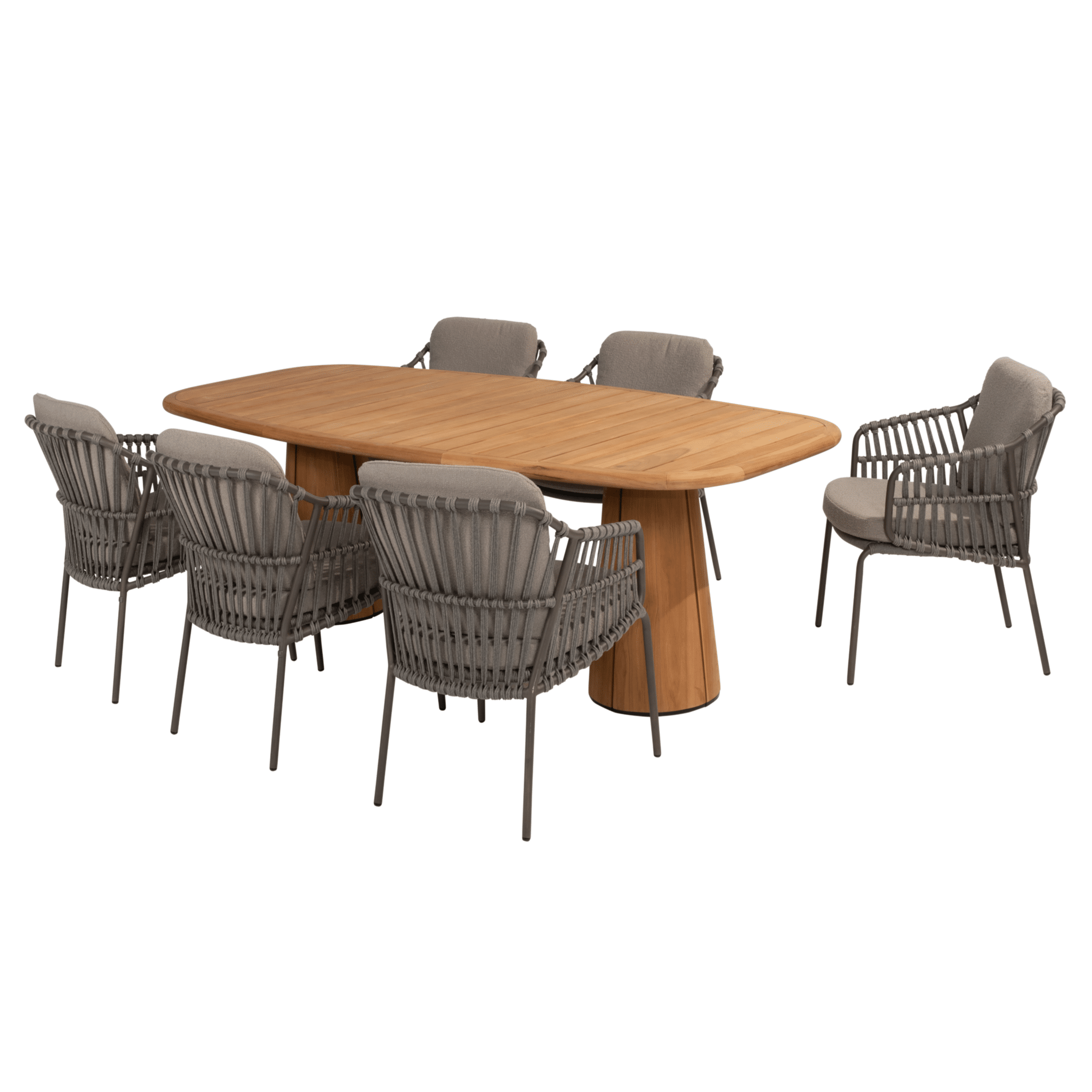 capri capalbio dining tuinset barrel 240x110xh75 cm 7 delig teak terre 4 seasons outdoor