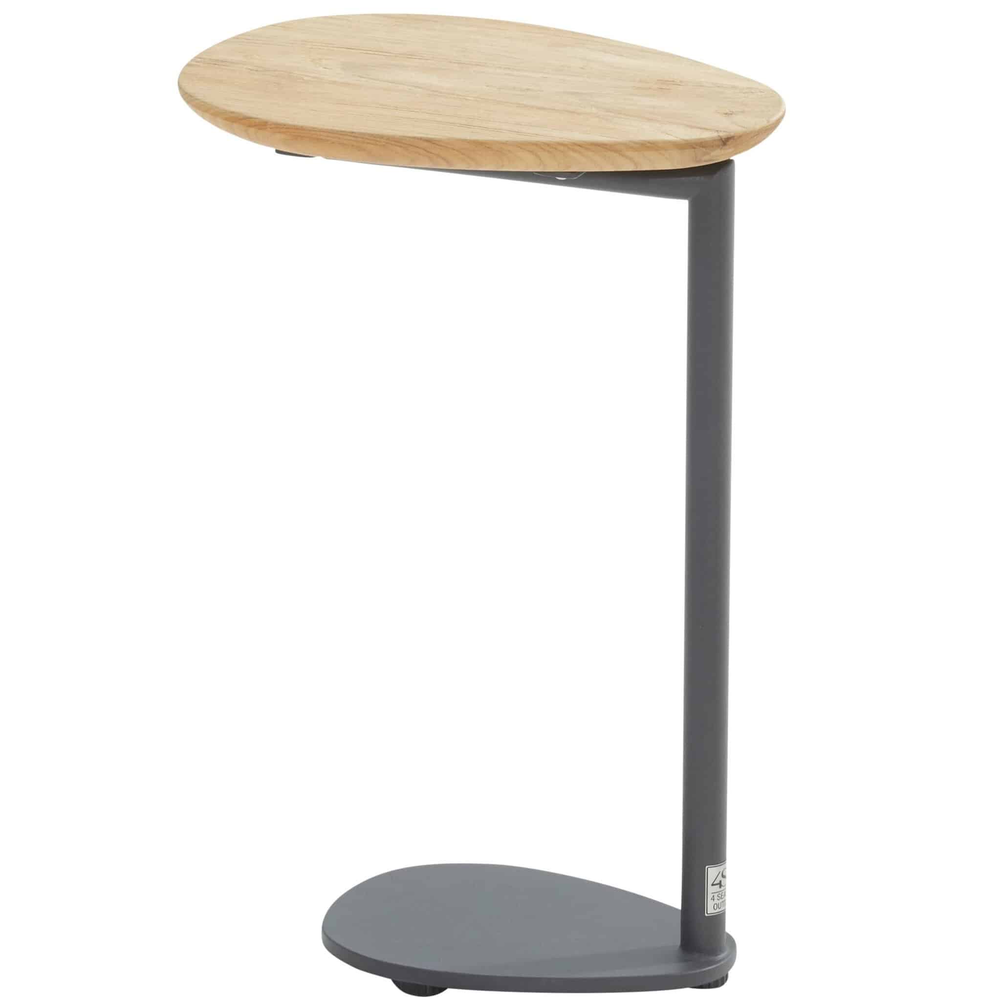 clever bijzettafel druppel vorm teak antraciet 4 seasons outdoor